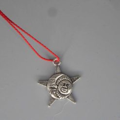 Boho red Corded Necklace sun moon star necklace length 42cm pendant W33mm L30mm