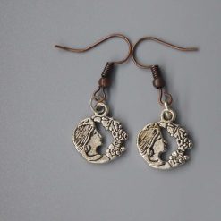 silver face earrings length 13mm width 13mm
