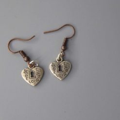 silver heart earrings length 12mm width 11mm