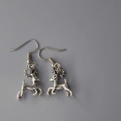 silver stag earrings length 19mm width 14mm