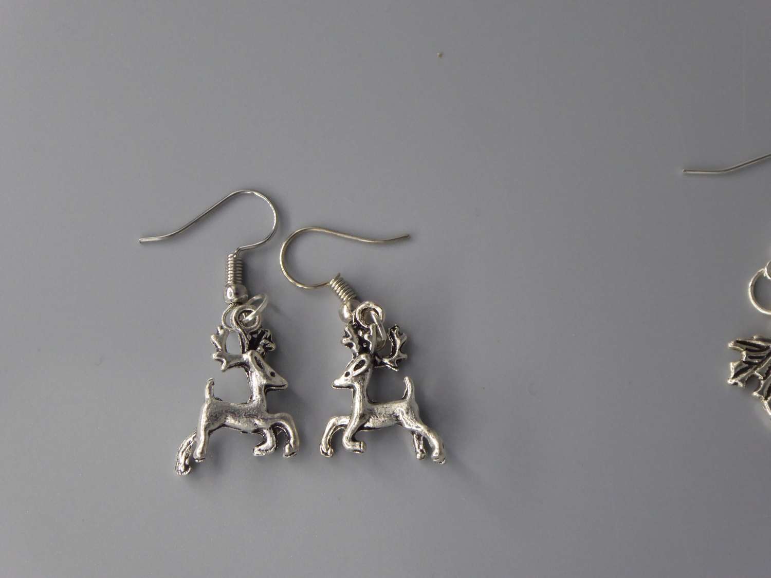 silver stag earrings length 19mm width 14mm silver stag earrings length 19mm width 14mm
