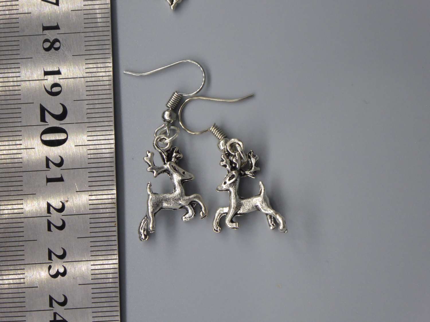 silver stag earrings length 19mm width 14mm silver stag earrings length 19mm width 14mm