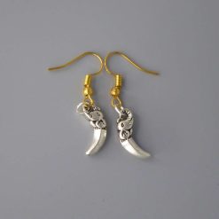 silver elephant trunk earrings length 16mm width 7mm