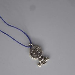 Handcrafted blue Boho baby Charm necklace length 42cm pendant W13mmx L22mm