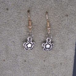 silver flower earrings length 9mm width 9mm 1 silver flower earrings length 9mm width 9mm 1