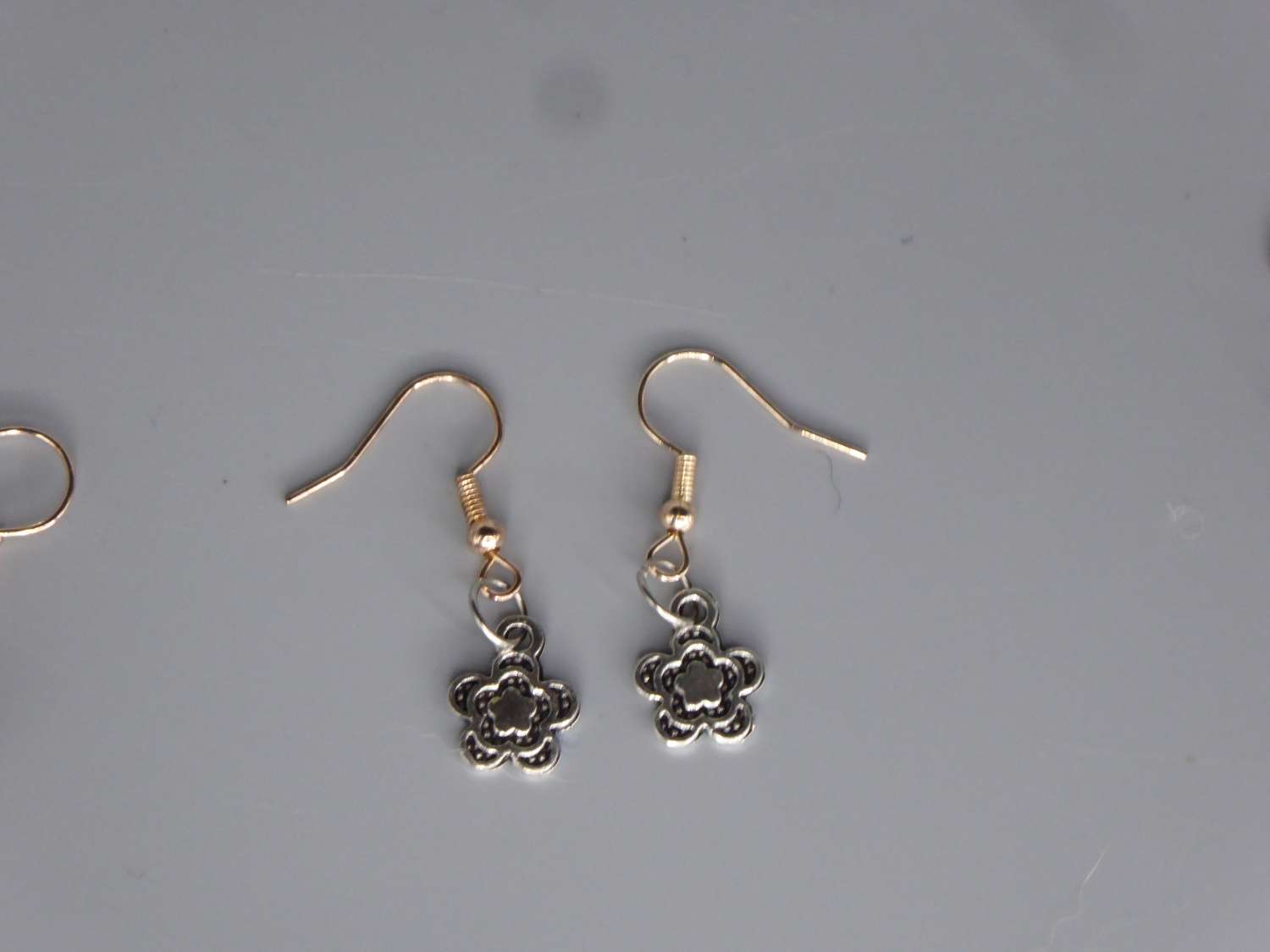 silver flower earrings length 9mm width 9mm silver flower earrings length 9mm width 9mm