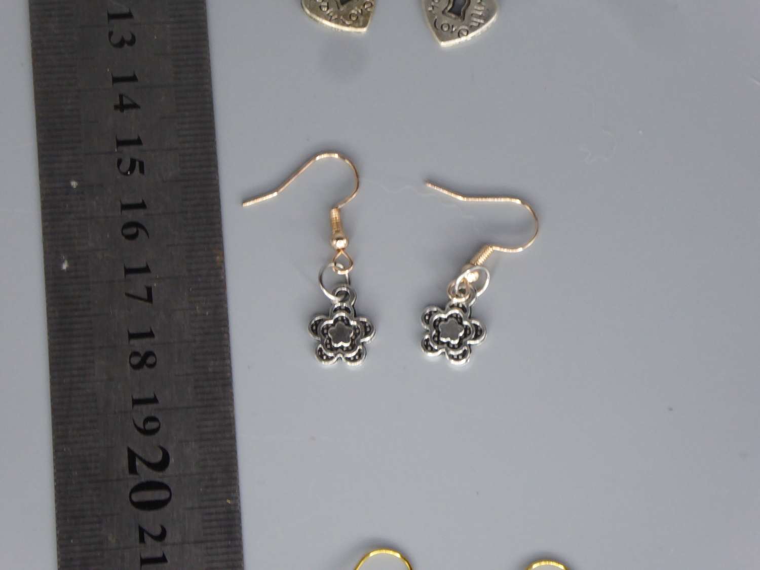 silver flower earrings length 9mm width 9mm silver flower earrings length 9mm width 9mm