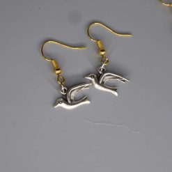 silver bird earrings length 9mm width 16mm