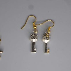 silver key earrings length 18mm width 6mm