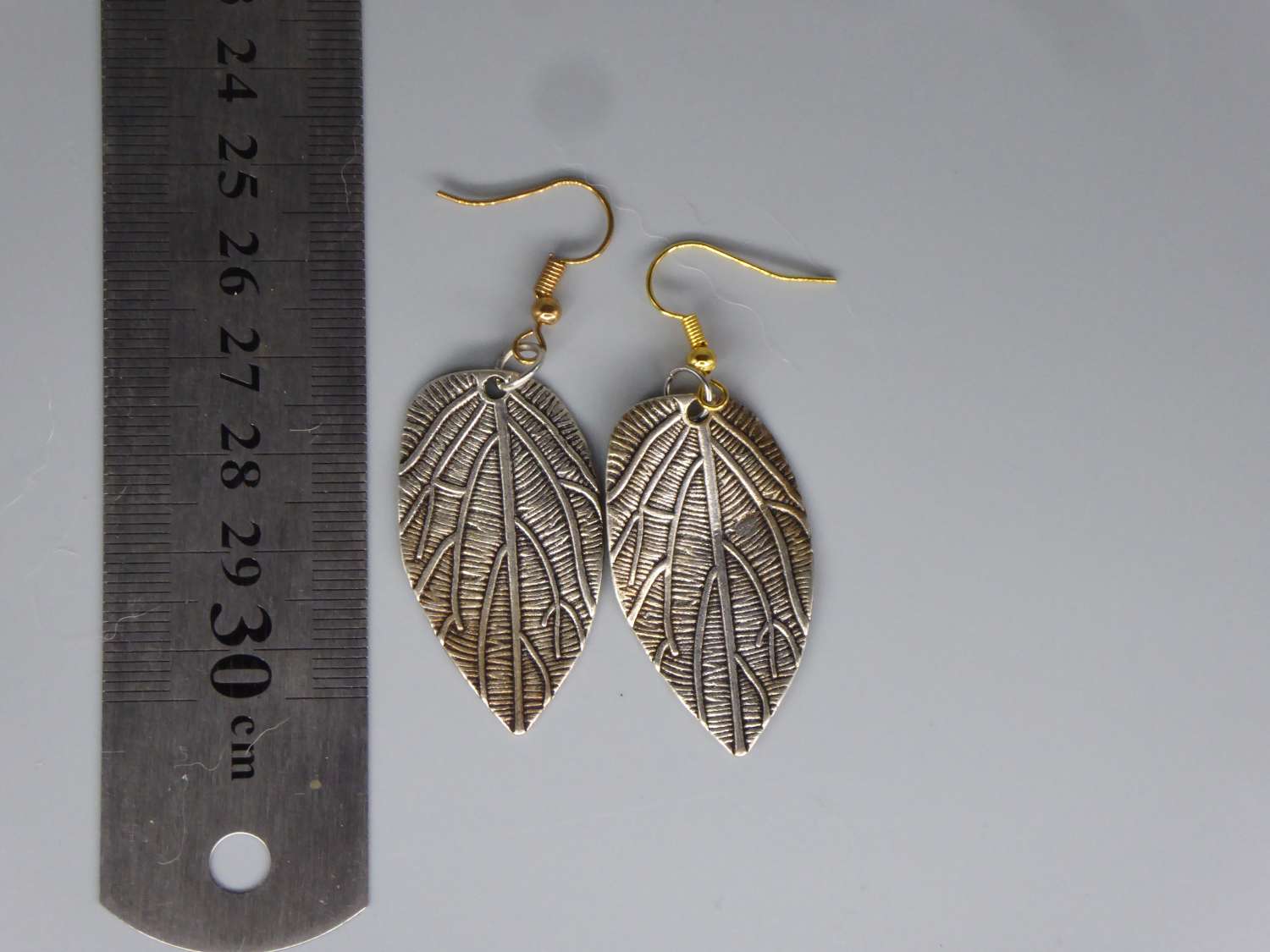 silver ash leaf earrings length 2.5cm width 21mm silver ash leaf earrings length 2.5cm width 21mm