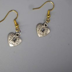 silver heart earrings length 12mm width 11mm