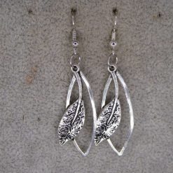 silver leaf earrings length 38mm width 15mm 2 silver leaf earrings length 38mm width 15mm 2