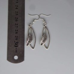 silver leaf earrings length 38mm width 15mm 1 silver leaf earrings length 38mm width 15mm 1