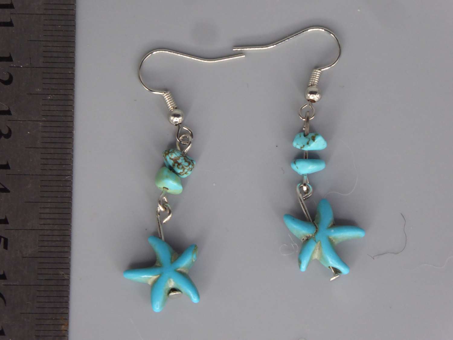 turquoise starfish earrings length 35mm width 14mm turquoise starfish earrings length 35mm width 14mm