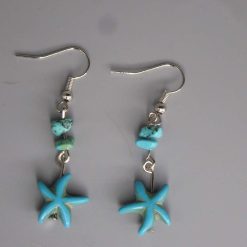 turquoise starfish earrings length 35mm width 14mm