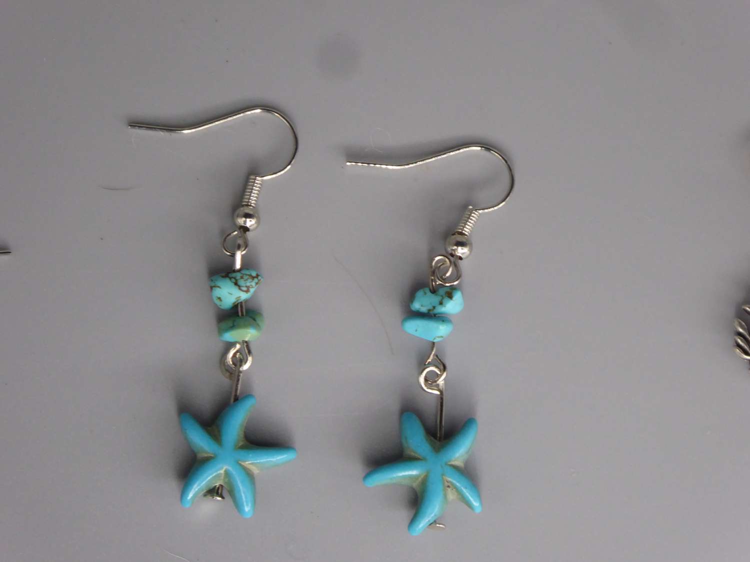 turquoise starfish earrings length 35mm width 14mm turquoise starfish earrings length 35mm width 14mm
