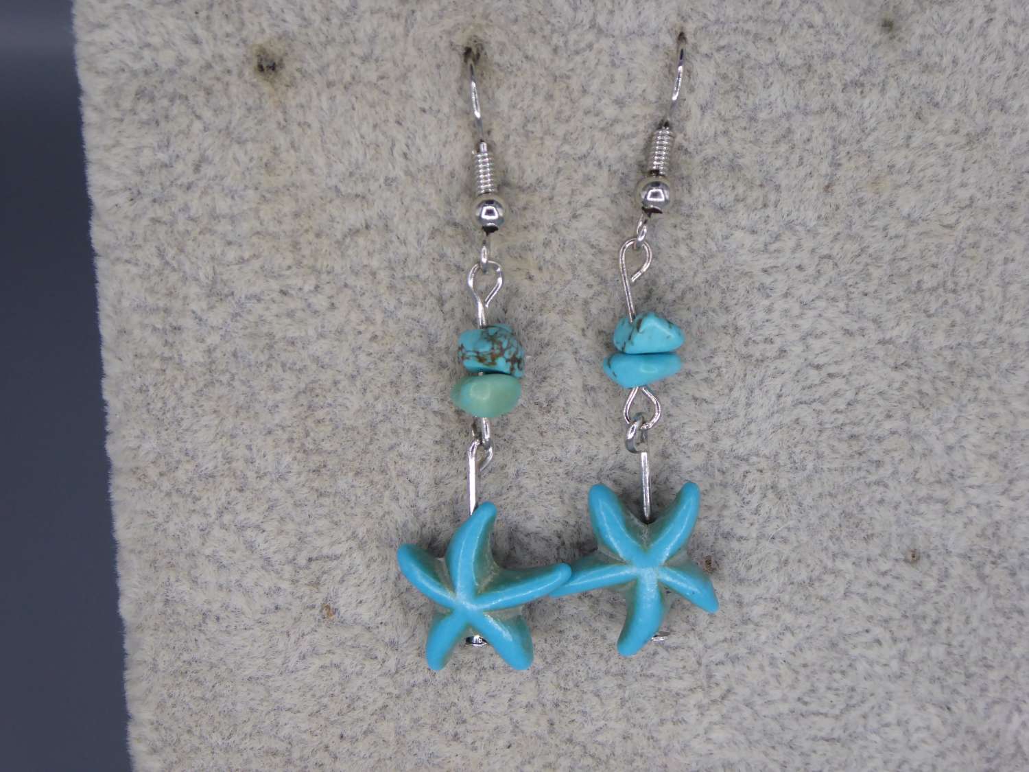 turquoise starfish earrings length 35mm width 14mm turquoise starfish earrings length 35mm width 14mm