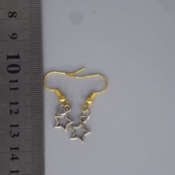 silver star dangle earrings with white beads length 9 mm width 9 mm 2 silver star dangle earrings with white beads length 9 mm width 9 mm 2