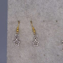 silver star dangle earrings with white beads length 9 mm width 9 mm 1 silver star dangle earrings with white beads length 9 mm width 9 mm 1