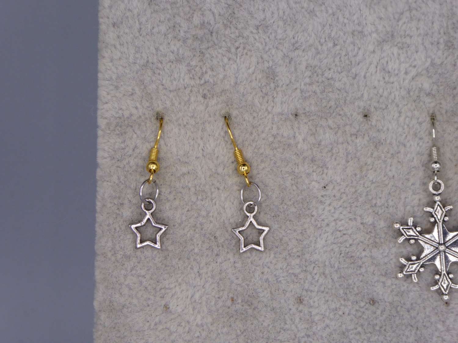 silver star dangle earrings with white beads length 9 mm width 9 mm silver star dangle earrings with white beads length 9 mm width 9 mm