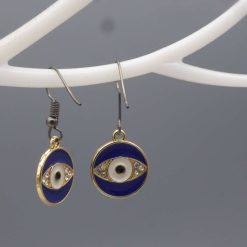 gold-toned evil eye earring dangle earrings length 15mm width 15mm
