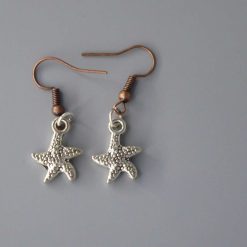 silver starfish earrings length 12mm width 12mm