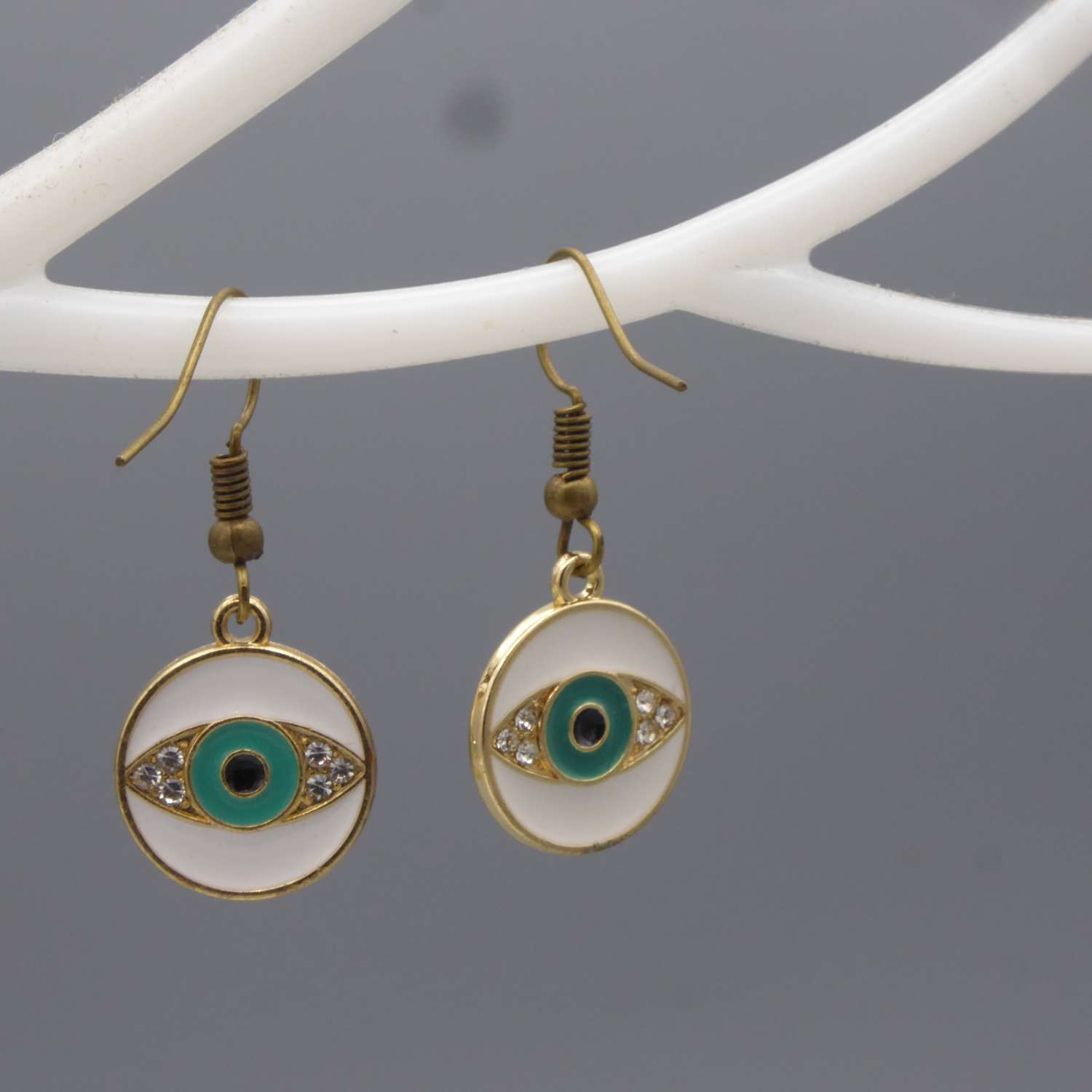 gold-toned evil eye earring dangle earrings length 15mm width 15mm gold-toned evil eye earring dangle earrings length 15mm width 15mm