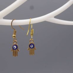gold-toned evil eye earring dangle earrings length 13mm width 8mm