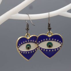 gold-toned evil eye earring dangle earrings length 25mm width 24mm