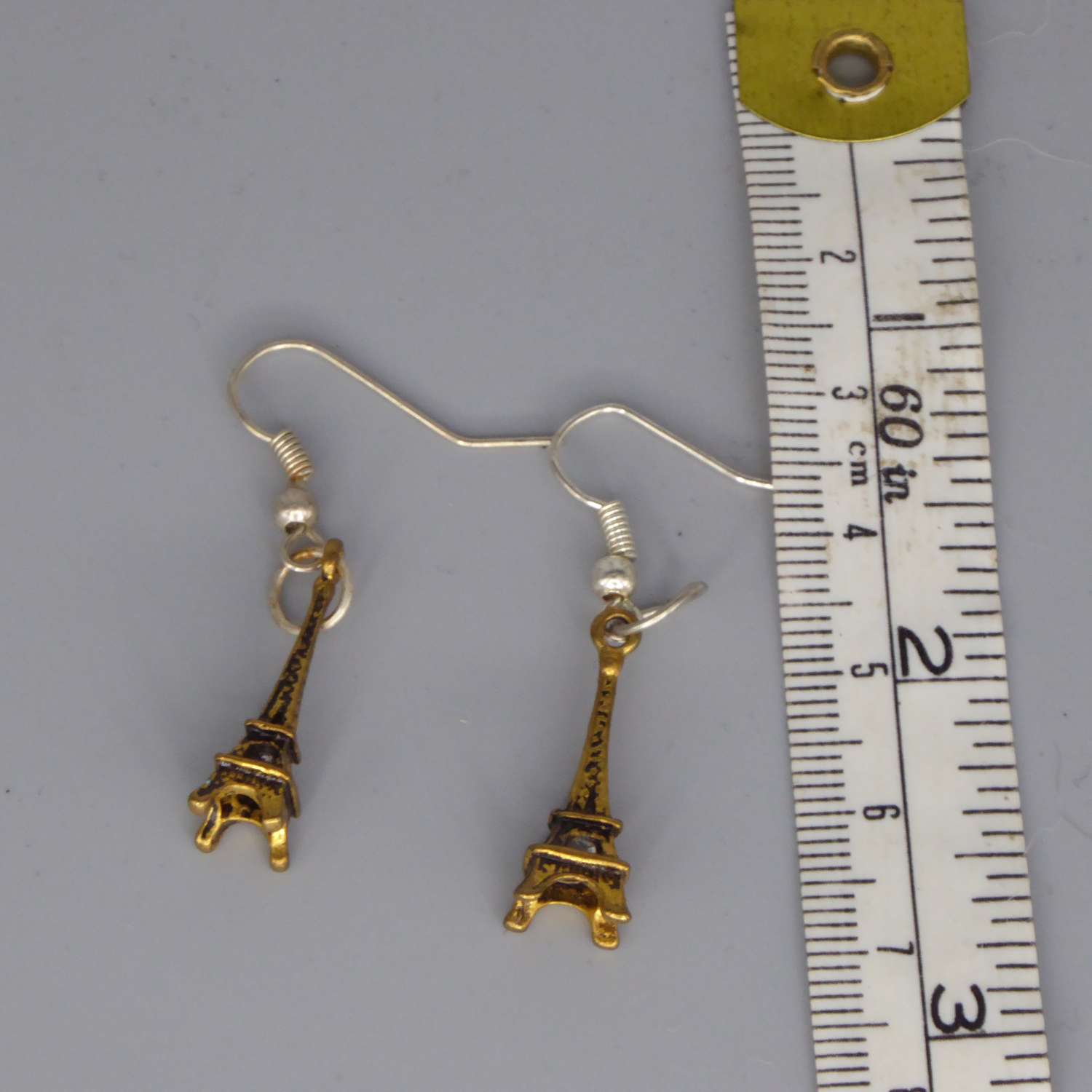 gold Eiffel Tower earring dangle earrings length 22mm width 6mm gold Eiffel Tower earring dangle earrings length 22mm width 6mm