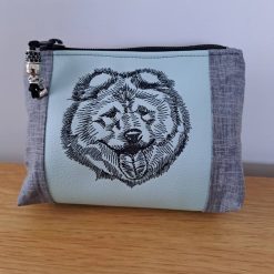 CHOW embroidered Small cosmetic bag pouch Dog Lover