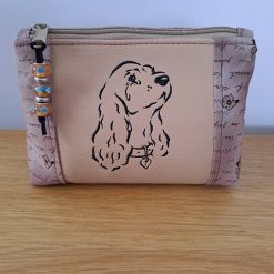 COCKER SPANIEL embroidered Small cosmetic bag pouch Dog Lover