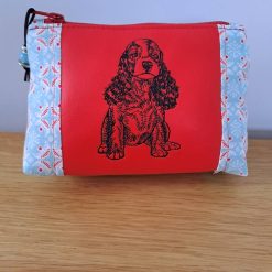 COCKER SPANIEL embroidered Small cosmetic bag pouch Dog Lover