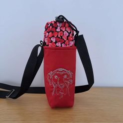 Dogs 4 Embroidered water bottle carrier/holder + FREE BOTTLE