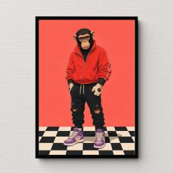 Funky Chimp Wall Art Poster Print