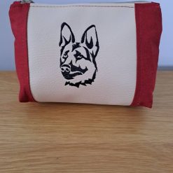 GERMAN SHEPHERD embroidered Small cosmetic bag pouch Dog Lover