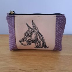 GREAT DANE embroidered Small cosmetic bag pouch Dog Lover