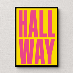 Hallway Yellow and Pink Wall Art Poster Print