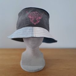 DENIM BUCKET HAT - Highland Cow