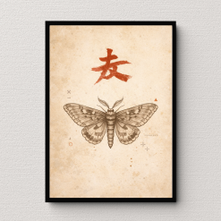 Japanese Moth Wall Art Poster Print