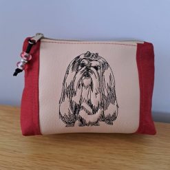 MALTESE embroidered Small cosmetic bag pouch Dog Lover