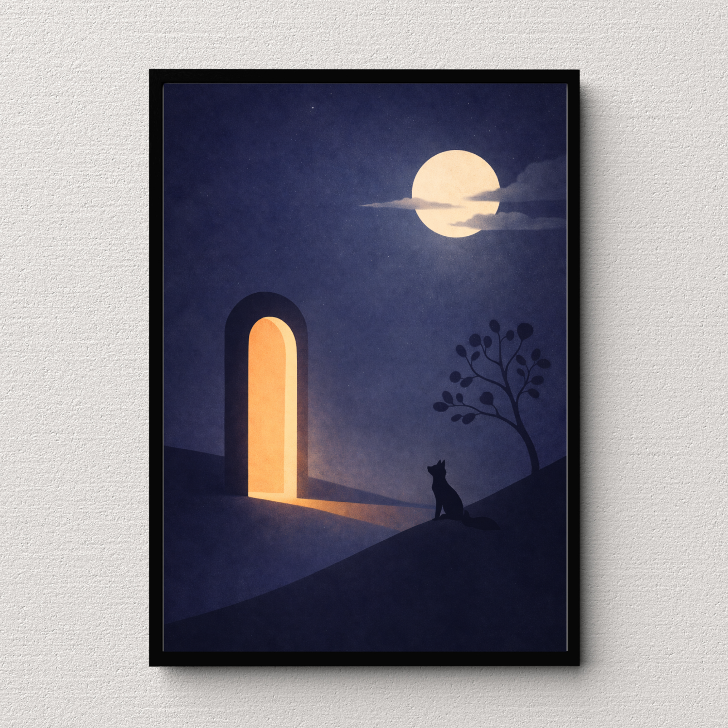 Moon Watcher Wall Art Poster Print Moon Watcher Wall Art Poster Print