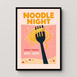 Noodle Night Wall Art Poster Print