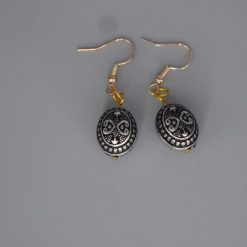silver-toned filigree drop earrings length 21mm width 13mm