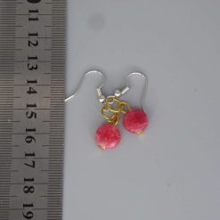 Pink Rhodochrosite Gemstone Flat Beads Earrings length 14mm width 10mm 1 Pink Rhodochrosite Gemstone Flat Beads Earrings length 14mm width 10mm 1