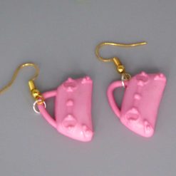 miniature pink handbag novelty earrings length 20mm width 25mm