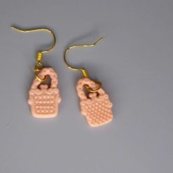 miniature peach bag novelty earrings length 18mm width 12mm