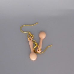 miniature salmon spoon novelty earrings length 24mm width 6mm