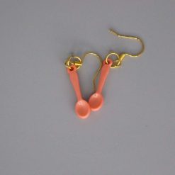 miniature salmon spoon novelty earrings length 24mm width 6mm