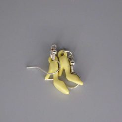 miniature yellow high heel shoe novelty earrings length 22mm width 9mm